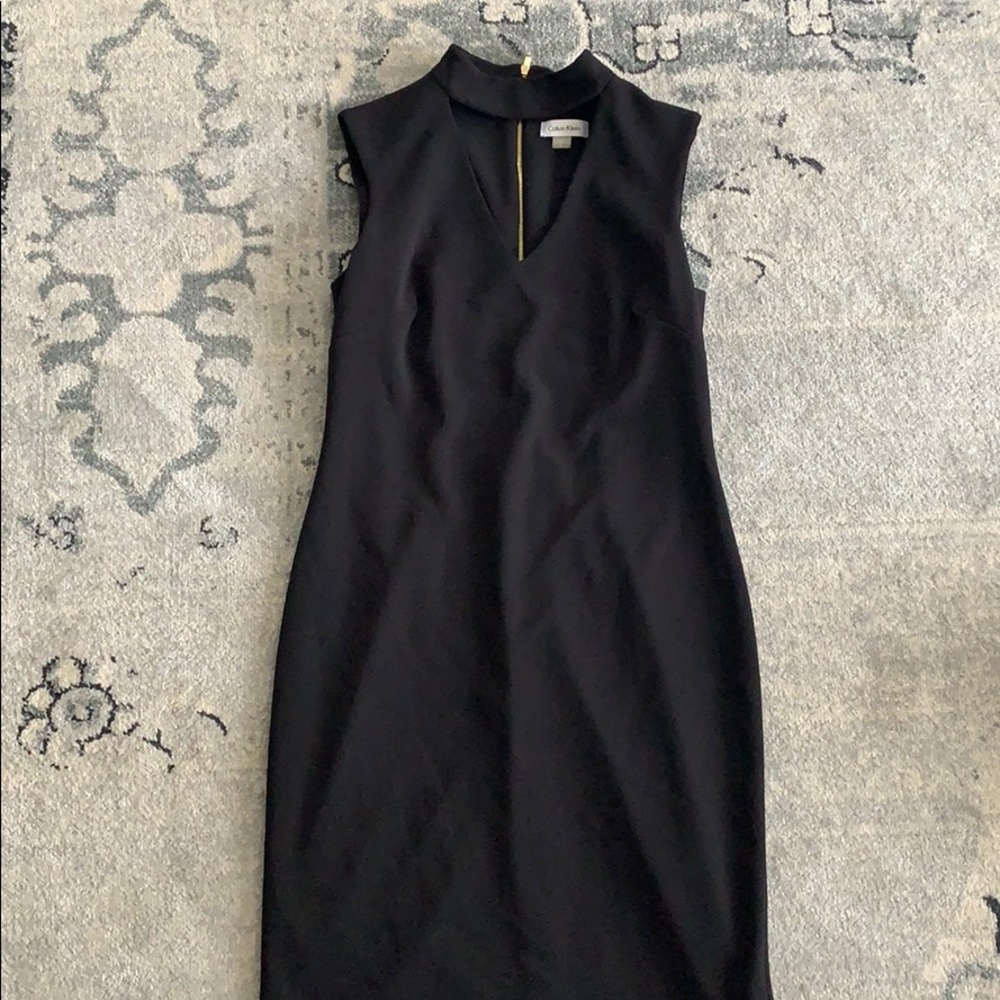 Calvin Klein Key Hole Choker Black Dress
